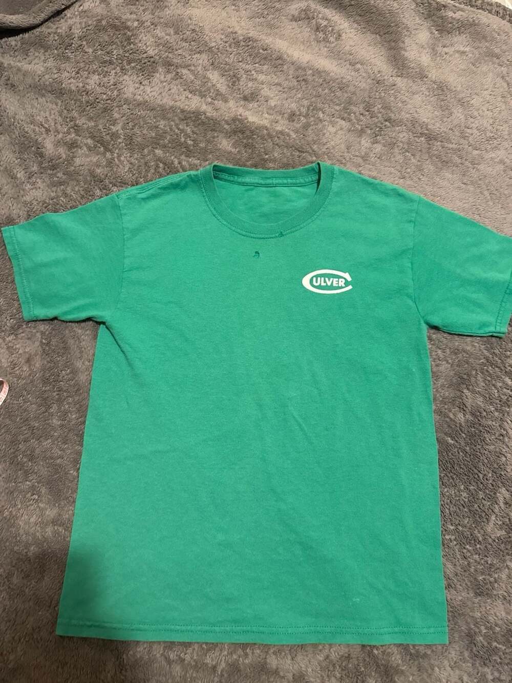 Vtg 1990s Russell Culver Academies Green T-Shirt